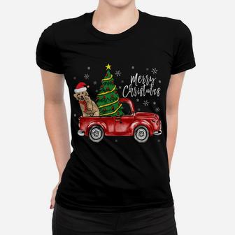 Cute Doodle Dog Truck Merry Christmas Dog Lover Xmas Sweatshirt Women T-shirt | Crazezy UK