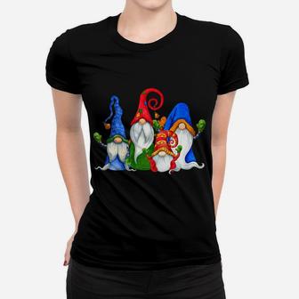 Cute Four 4 Nordic Gnomes Christmas Elves Swedish Tomte Gift Women T-shirt | Crazezy