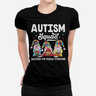 Cute Gnomes Holding Puzzle & Ribbon Support Autism Awareness Women T-shirt | Crazezy DE