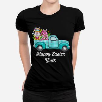 Cute Gnomes With Bunny Ears Egg Hunting Truck Easter Gnome Women T-shirt | Crazezy