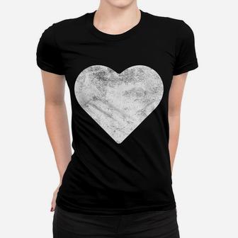 Cute Heart Valentines Day Red T Shirt Vintage Distressed Women T-shirt | Crazezy CA
