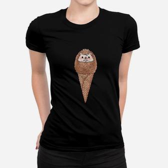 Cute Hedgehog Ice Cream Women T-shirt | Crazezy