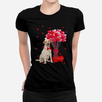 Cute Labrador Valentine's Day Heart Dog Women T-shirt - Monsterry