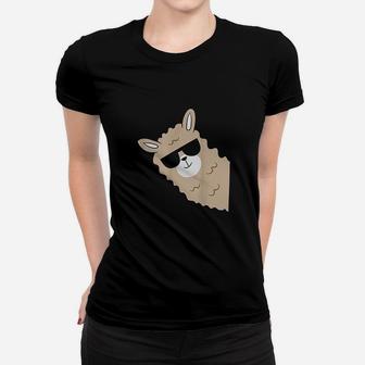 Cute Llama Alpaca With Sunglasses Women T-shirt | Crazezy CA