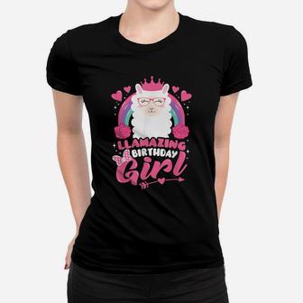 Cute Llamazing Birthday Girl Llama Alpaca Bday Party Gift Women T-shirt | Crazezy UK