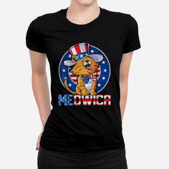 Cute Meowica 4Th Of July Kitty Cat Usa American Flag 'Merica Women T-shirt | Crazezy