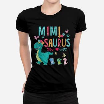 Cute Mimisaurus Flower Butterfly Dinosaur Mother's Day Women T-shirt | Crazezy