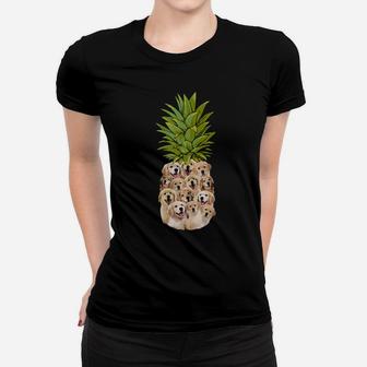 Cute Pineapple Golden Retriever Gifts Valentines Birthday Women T-shirt - Monsterry