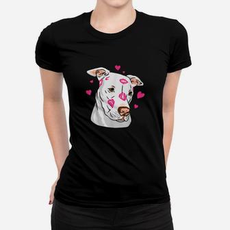 Cute Pitbull Dog Love And Hearts Valentines Day Women T-shirt - Monsterry AU