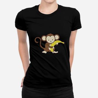 Cute Rascals Kids Monkey Banana Safari Women T-shirt | Crazezy