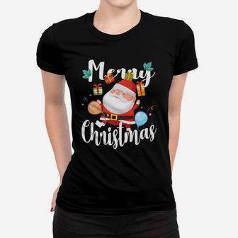 Cute Santa Claus Hat Merry Christmas Tee Xmas Funny Santa Women T-shirt | Crazezy CA