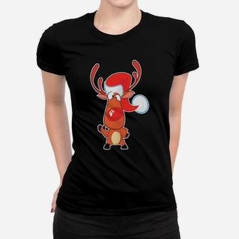 Cute Santa Hat Reindeer Women T-shirt - Monsterry UK