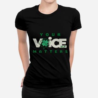 Cute Speech Therapist St Patrick's Day Shamrock Slp Women T-shirt - Monsterry