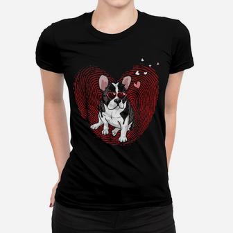 Cute Valentine's Day French Bulldog Heart Dog Women T-shirt - Monsterry AU