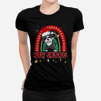 Dabbing Boxer Dog Boho Rainbow Funny Merry Christmas Women T-shirt | Crazezy CA