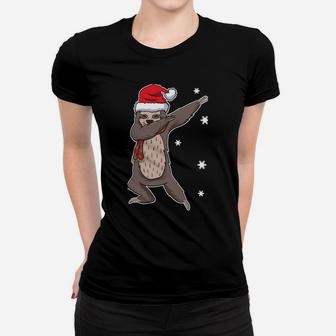 Dabbing Dab Funny Snowflakes Sloth Christmas Santa Claus Sweatshirt Women T-shirt | Crazezy UK