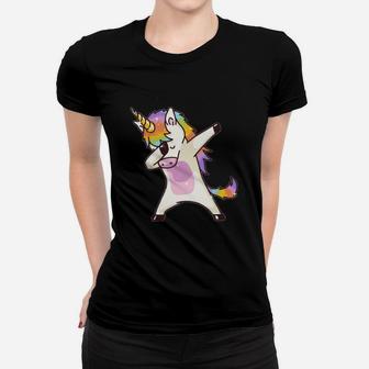 Dabbing Einhorn Frauen Tshirt, Lustiges Tanz-Design für Einhornfans - Seseable