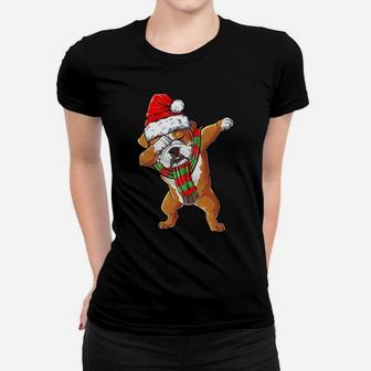 Dabbing English Bulldog Santa Christmas Gifts Kids Boys Xmas Sweatshirt Women T-shirt | Crazezy