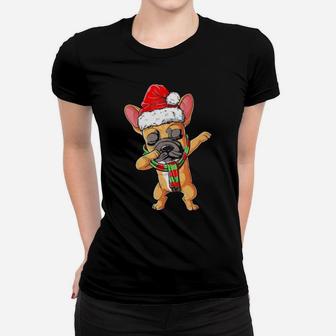 Dabbing French Bulldog Santa Women T-shirt - Monsterry AU