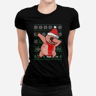 Dabbing Pig Ugly Christmas Sweater Funny Xmas Party Costume Sweatshirt Women T-shirt | Crazezy DE