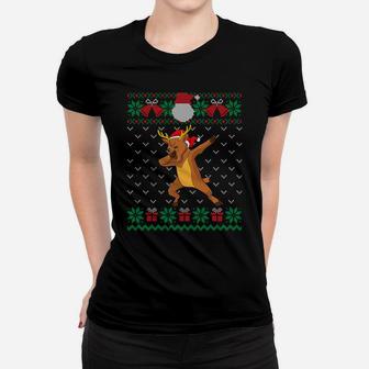 Dabbing Reindeer, Ugly Christmas Sweater Xmas Dab Kids Boys Sweatshirt Women T-shirt | Crazezy UK