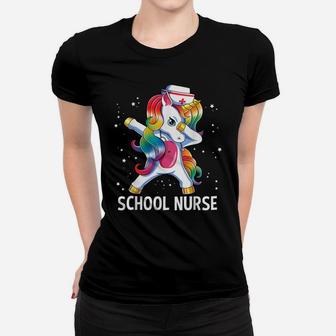 Dabbing Unicorn Funny School Nurse Medical Nursing Gift Women T-shirt | Crazezy