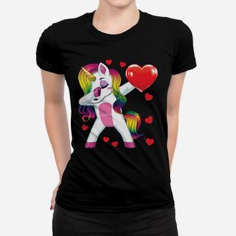 Dabbing Unicorn Heart Valentines Day Girls Women T-shirt - Monsterry CA