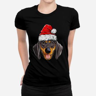 Dachshund Christmas Dog Santa Hat Xmas Boys Kids Girls Gifts Women T-shirt | Crazezy