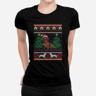 Dachshund Ugly Christmas Funny Holiday Dog Lover Xmas Gift Sweatshirt Women T-shirt | Crazezy UK