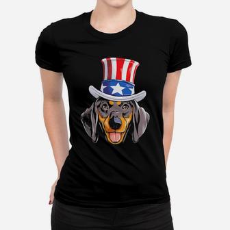 Dachshund Uncle Sam 4Th Of July Kids American Flag Women T-shirt - Monsterry