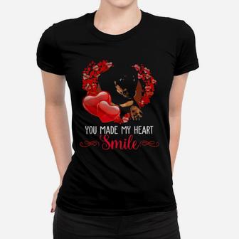 Dachshund Valentine You Made My Heart Smile Women T-shirt - Monsterry AU