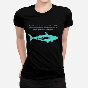 Dangerous Animal Diver Great White Shark Women T-shirt | Crazezy