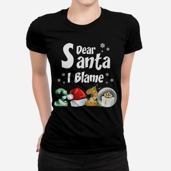 Dear Santa I Blame Women T-shirt - Monsterry