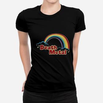 Death Metal Retro Rainbow 70S 80S Sarcastic Graphic Women T-shirt | Crazezy