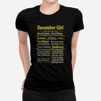 December Girl One Of A Kind Birthday Gift For Woman Funny Women T-shirt | Crazezy