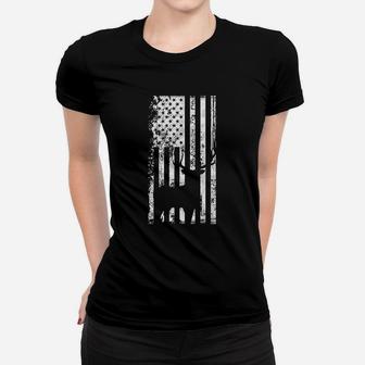 Deer American Flag Women T-shirt | Crazezy