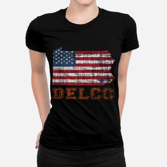 Delco Philadelphia American Usa Flag Pennsylvania Vintage Women T-shirt | Crazezy CA