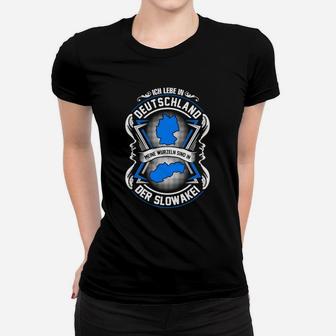 Deutschland und Slowakei Motiv Frauen Tshirt, Slogan Design, Unisex Schwarz - Seseable