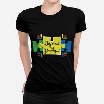 Different Is Beautiful Inspirational Autism Support Matching Shirt Women T-shirt - Monsterry AU