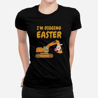 Digging Easter Construction Excavator Novelty Women T-shirt - Thegiftio UK