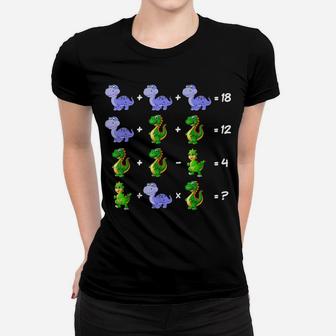 Dinosaur Order Of Operations Quiz Math Teacher Elementary Women T-shirt | Crazezy