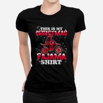 Dirt Bike Motocross Biker This Is My Christmas Pajama Funny Women T-shirt | Crazezy CA