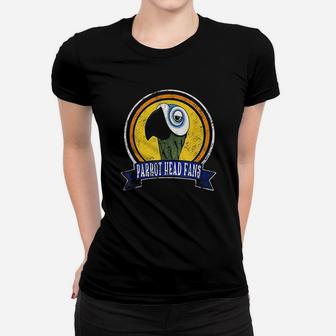Distressed Jimmy Parrot Head Fans Designs Women T-shirt | Crazezy UK