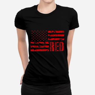 Distressed Red Friday Remember Everyone Deployed Women T-shirt | Crazezy