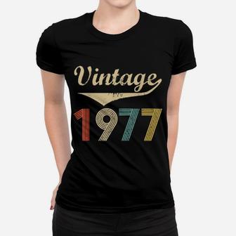 Distressed Retro Vintage 1977 Birthday Idea Women T-shirt - Monsterry