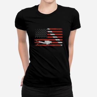 Diver Down American Flag Women T-shirt - Thegiftio UK