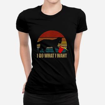 Do What I Want Black Cat Red Cup Women T-shirt | Crazezy