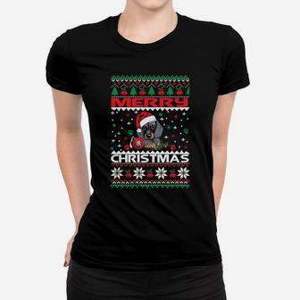 Dog Ugly Christmas Sweater Style Design Cute Dachshund Xmas Sweatshirt Women T-shirt | Crazezy