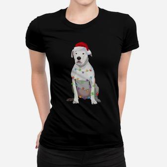Dogo Argentino Christmas Lights Xmas Dog Lover Women T-shirt | Crazezy AU