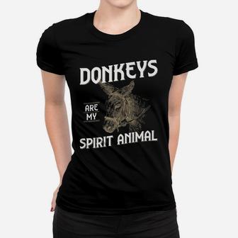 Donkeys Farm Spirit Animal, Funny Graphic Print Women T-shirt | Crazezy UK
